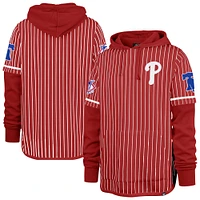 Sweat à capuche rayures doubles rouge Philadelphia Phillies '47 pour homme