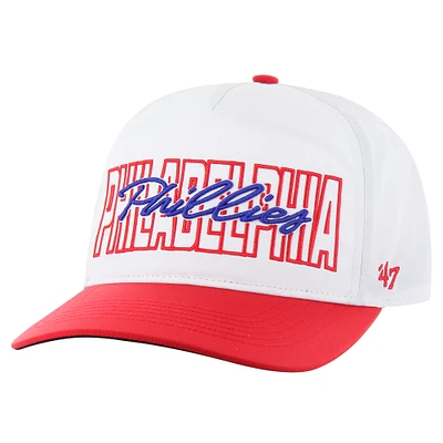 Casquette ajustable blanche '47 pour homme des Philadelphia Phillies Lineman Hitch