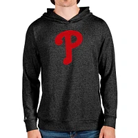 Men's Antigua Heathered Philadelphia Phillies Team Logo Absolute Pullover Hoodie
