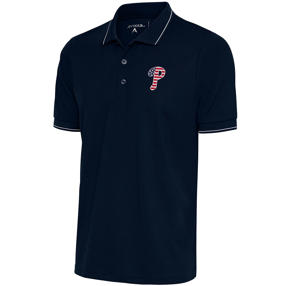 Men's Antigua Navy/White Philadelphia Phillies Patriotic Affluent Polo