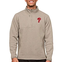 Haut à enfiler glissière quart de tour pour homme Antigua Oatmeal Philadelphia Phillies
