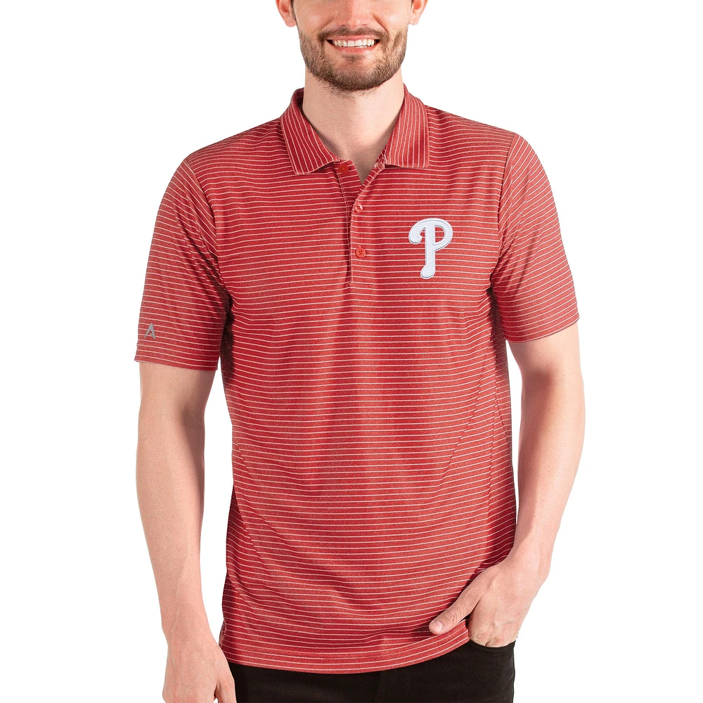 Polo Esteem rouge/blanc pour homme des Philadelphia Phillies d'Antigua