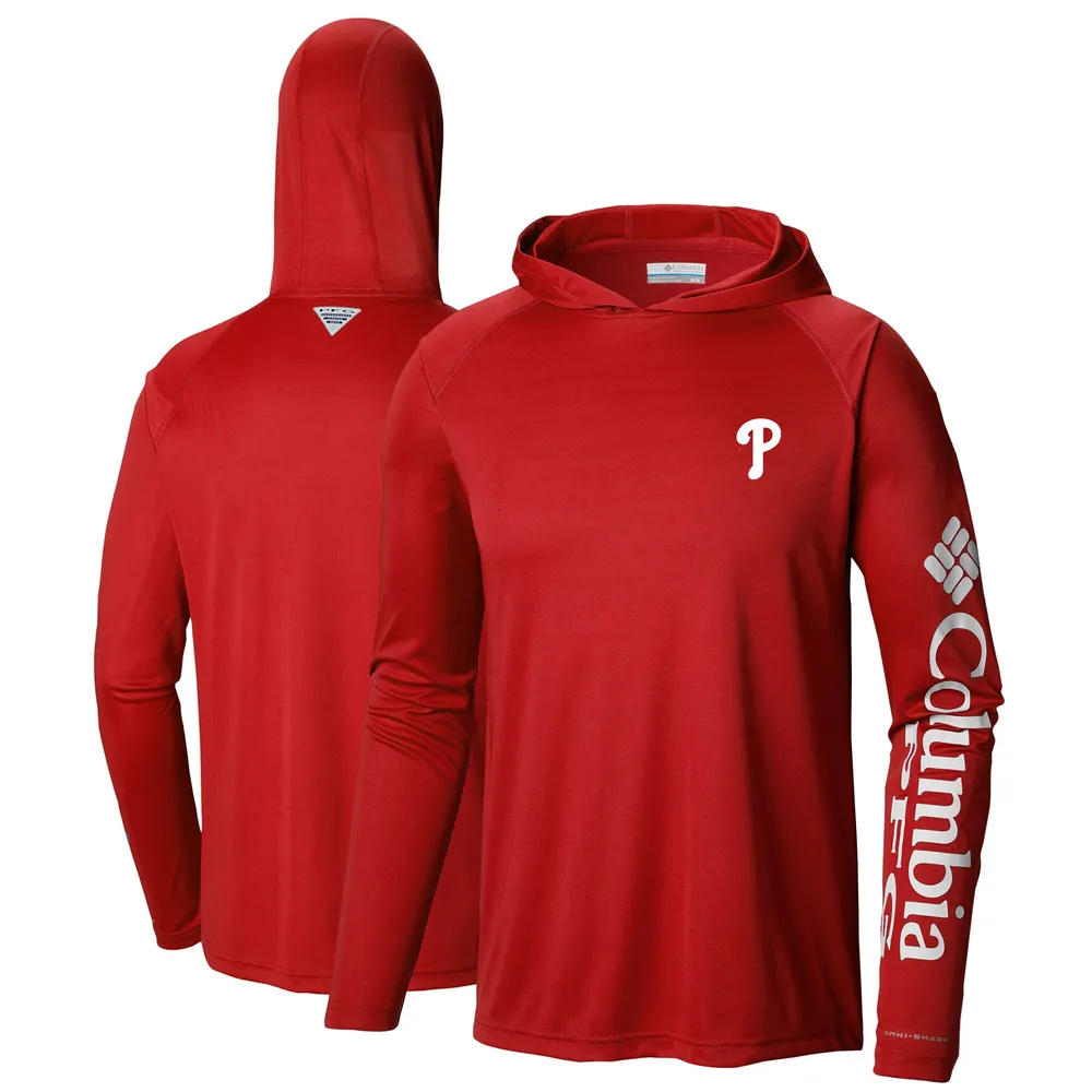 Lids Philadelphia Phillies Columbia Terminal Tackle Long Sleeve Hoodie  T-Shirt - Red