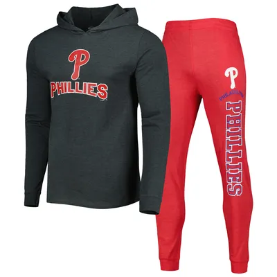 Philadelphia Phillies Concepts Sport Meter Pullover Hoodie & Joggers Set - Heather Red/Heather Charcoal