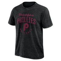 collection Darius Rucker pour hommes par Fanatics T-shirt délavé noir de la Cooperstown des Phillies Philadelphie