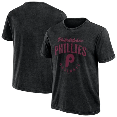 collection Darius Rucker pour hommes par Fanatics T-shirt délavé noir de la Cooperstown des Phillies Philadelphie