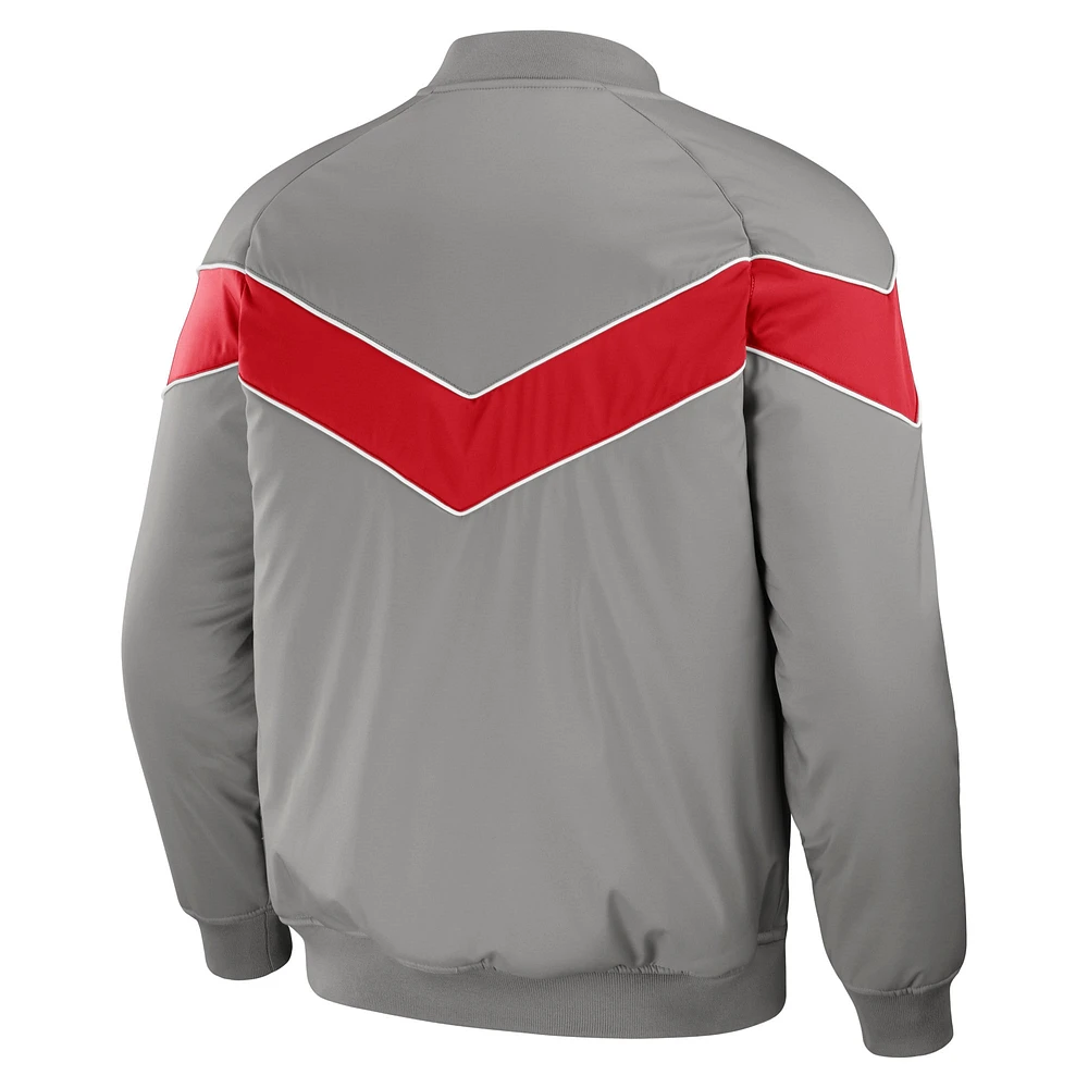 Collection Darius Rucker pour hommes par Fanatics - Veste de baseball raglan à bouton-pression grise des Phillies Philadelphie