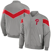 Collection Darius Rucker pour hommes par Fanatics - Veste de baseball raglan à bouton-pression grise des Phillies Philadelphie