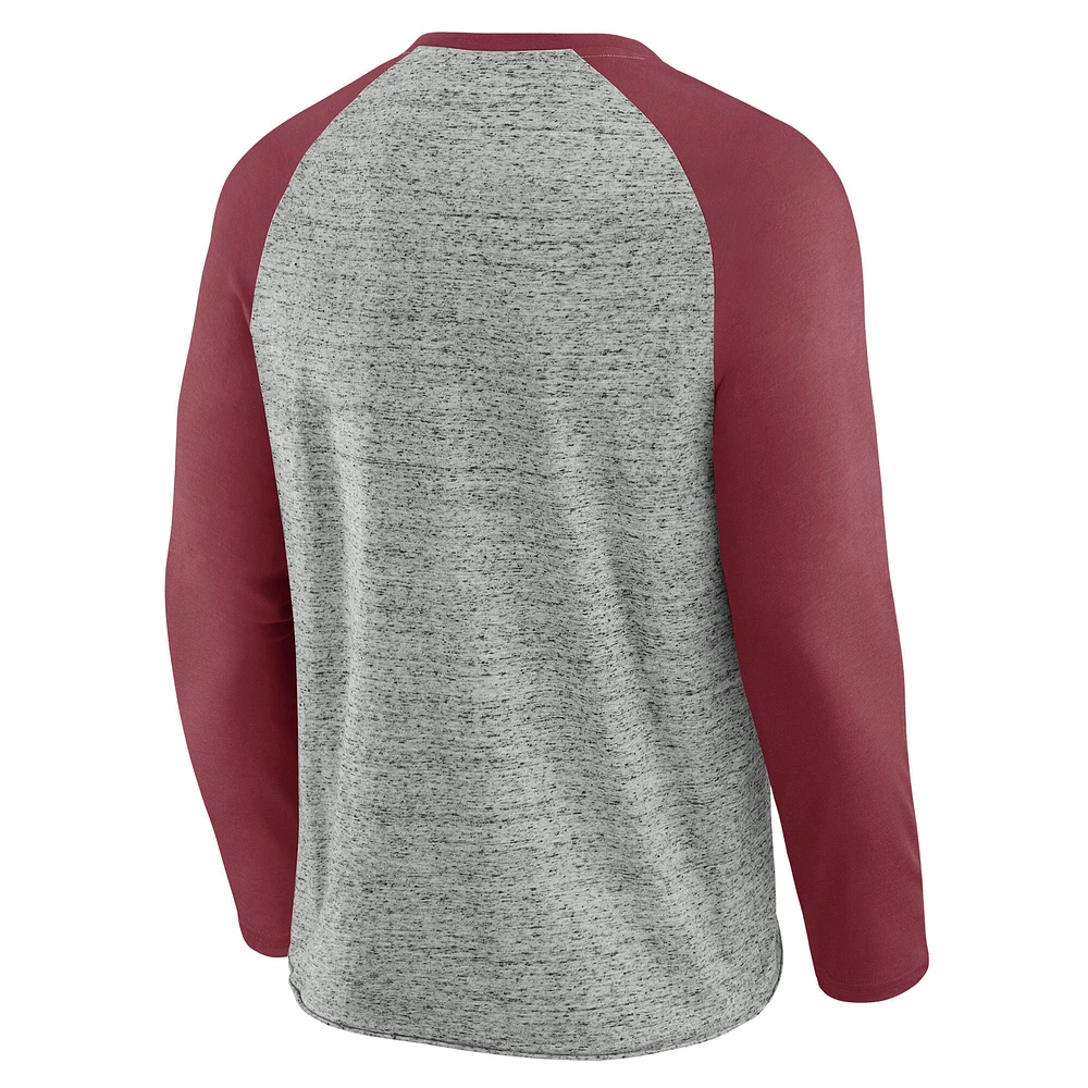 T-shirt de baseball à manches longues raglan brut pour homme la collection Darius Rucker par Fanatics, gris chin