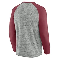T-shirt de baseball à manches longues raglan brut pour homme la collection Darius Rucker par Fanatics, gris chin