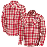 Collection Darius Rucker pour hommes par Fanatics Chemise boutonnée en flanelle à carreaux rouge des Phillies de Philadelphie