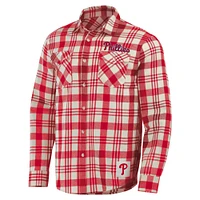 Collection Darius Rucker pour hommes par Fanatics Chemise boutonnée en flanelle à carreaux rouge des Phillies de Philadelphie