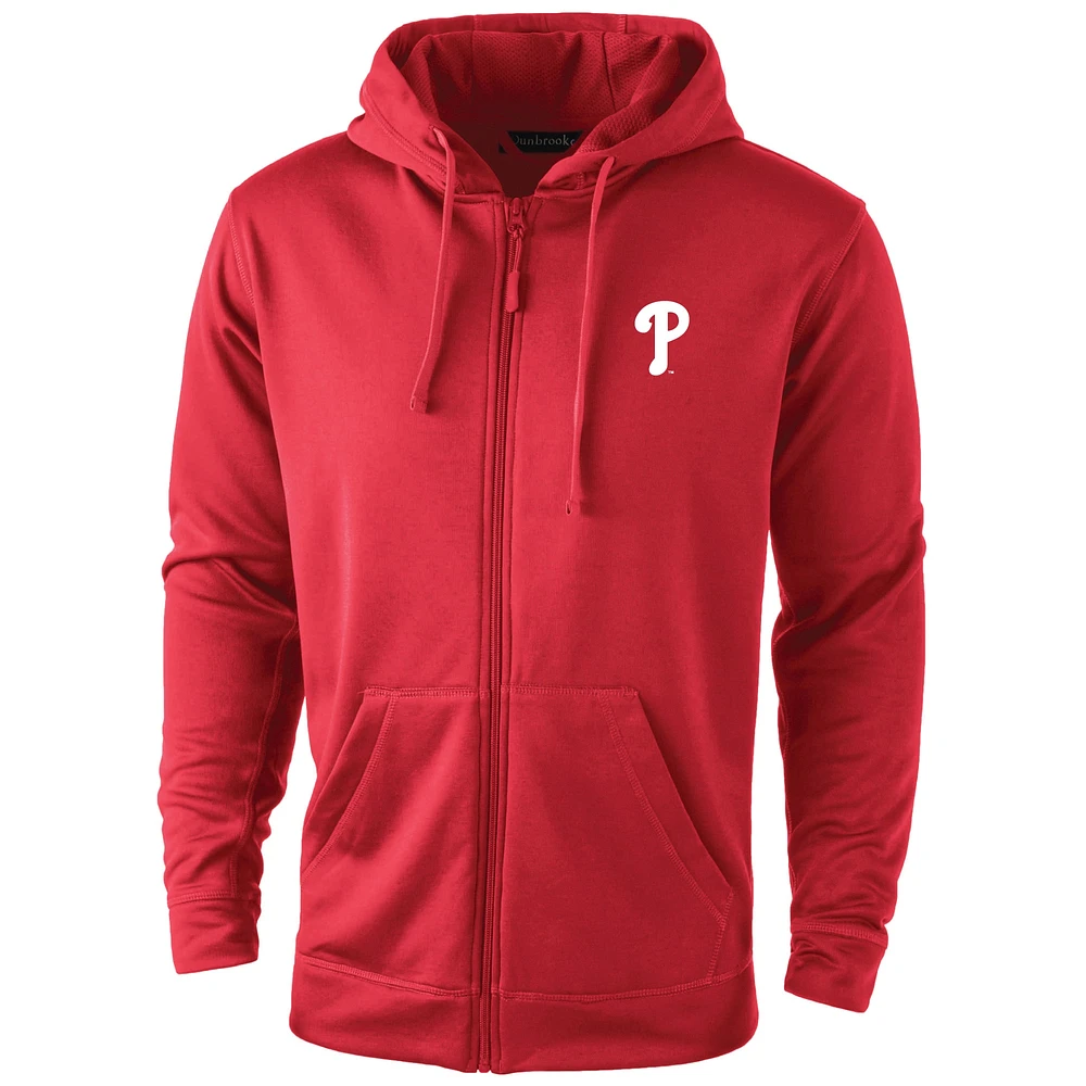 Men's Dunbrooke Red Philadelphia Phillies Trophy Full-Zip Hoodie