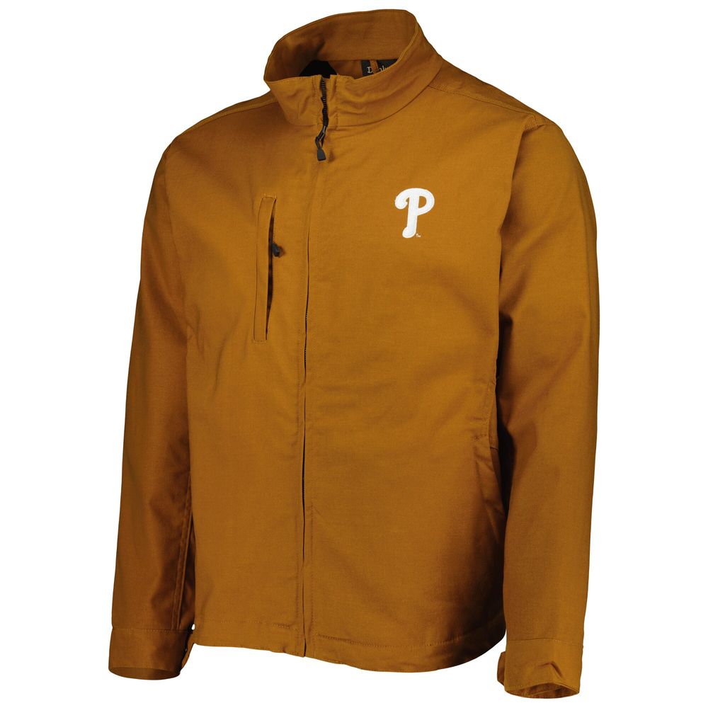 Men's Dunbrooke Tan Philadelphia Phillies Journey Tri-Blend Full-Zip Jacket