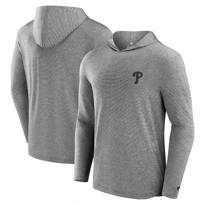 Men's Fanatics Black Philadelphia Phillies Front Office Tech Lightweight Hoodie T-Shirt