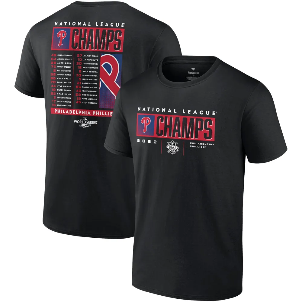 Lids Philadelphia Phillies Fanatics Branded 2022 National League Champions  Roster T-Shirt - Black