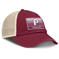 Casquette ajustable en maille Eastbound de la collection Cooperstown des Philadelphia Phillies pour homme Fanatics Bordeaux/Naturel