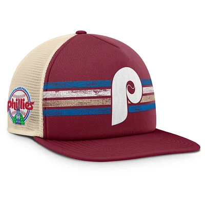 Men's Fanatics Burgundy/Natural Philadelphia Phillies Cooperstown Collection Powers Snapback Hat