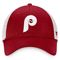 Casquette Snapback Core Trucker Snapback de la collection Cooperstown des Phillies de Philadelphie fanatiques bordeaux/blancs pour hommes
