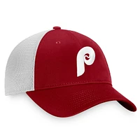 Casquette Snapback Core Trucker Snapback de la collection Cooperstown des Phillies de Philadelphie fanatiques bordeaux/blancs pour hommes