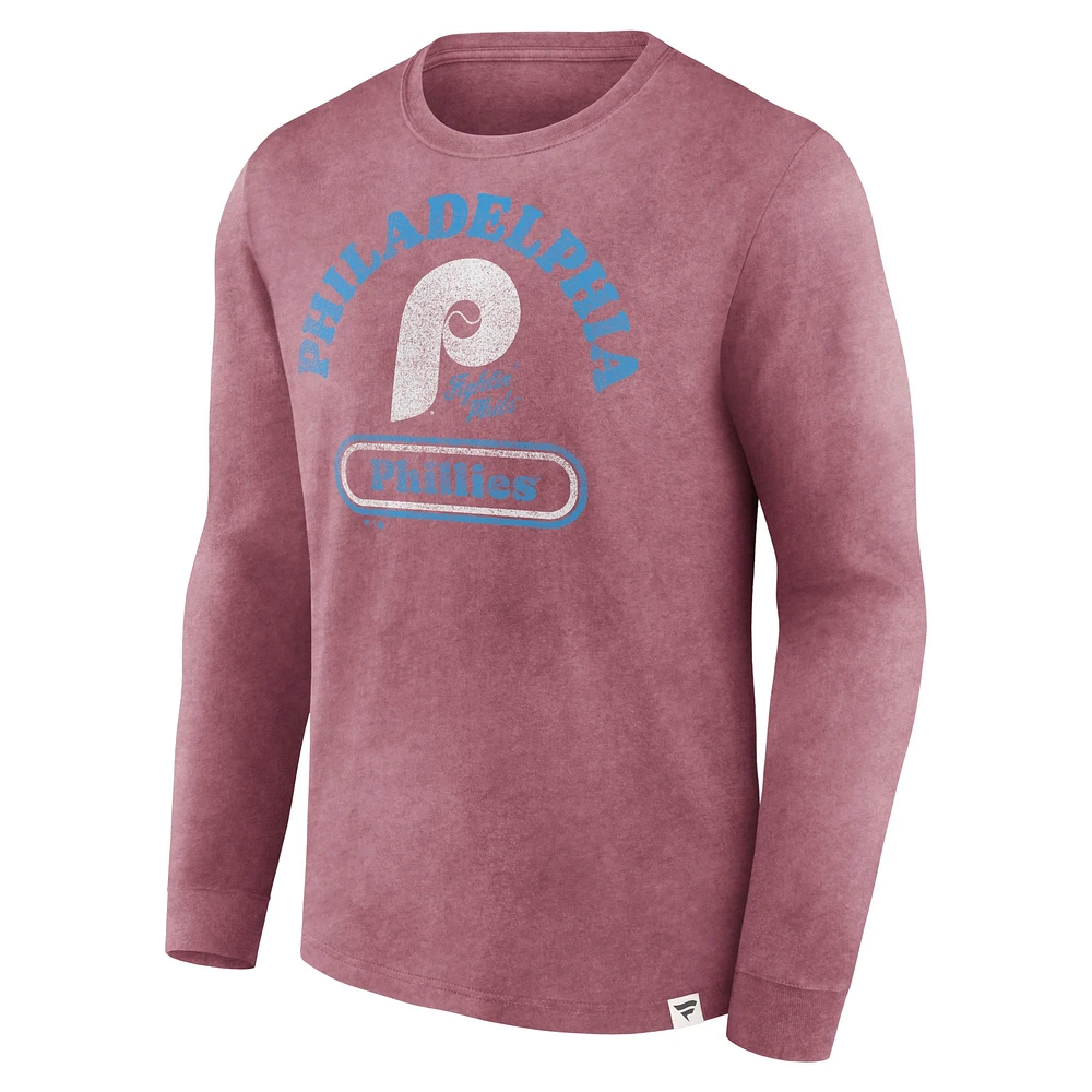 Men's Fanatics Burgundy Philadelphia Phillies Circus Catch Long Sleeve T-Shirt