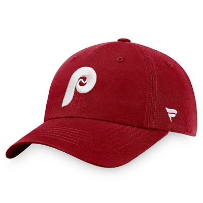 Casquette réglable Fanatics bordeaux Philadelphia Phillies Cooperstown Collection Core pour hommes
