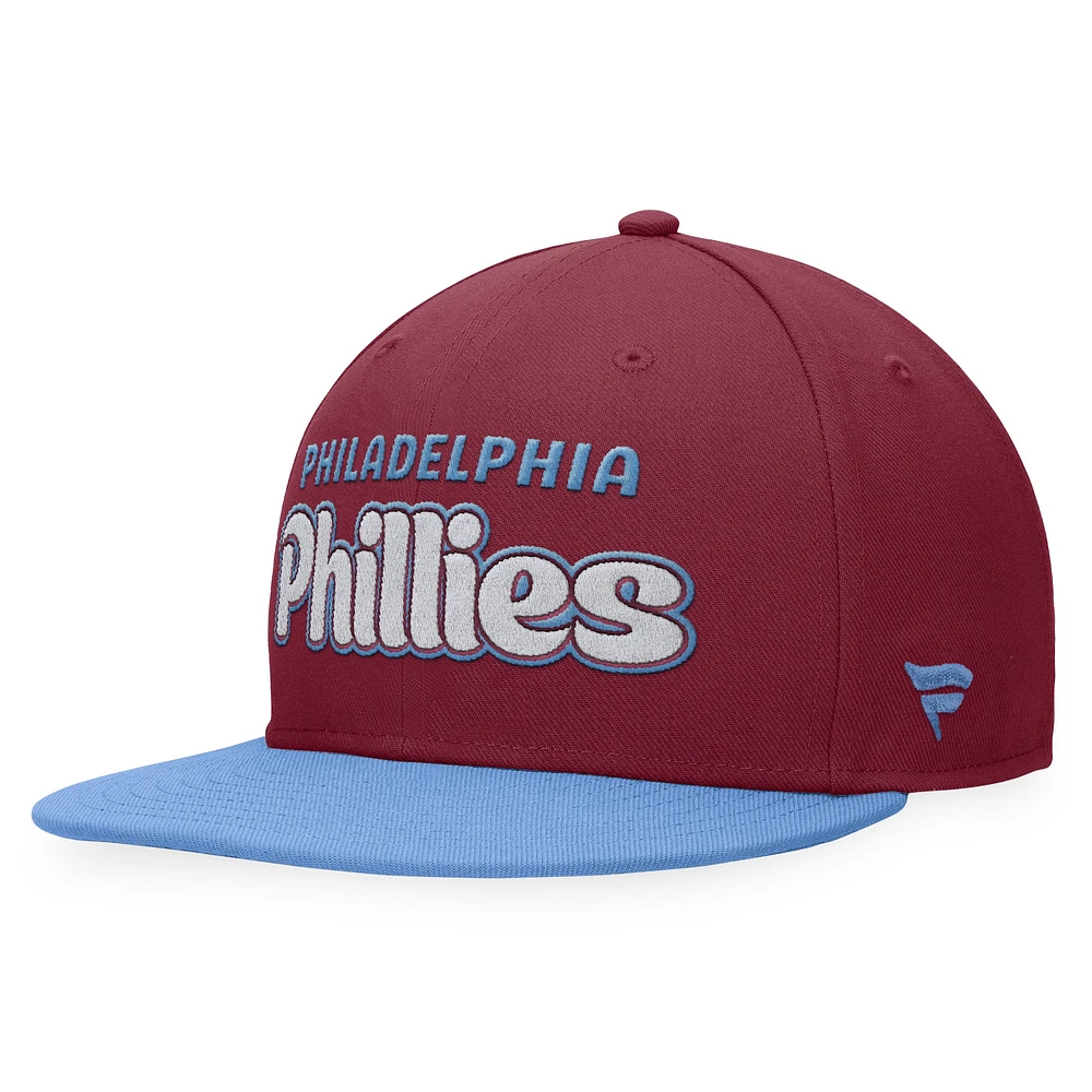 Casquette ajustée Hurler de la collection Cooperstown des Phillies Philadelphie fanatiques bordeaux pour hommes