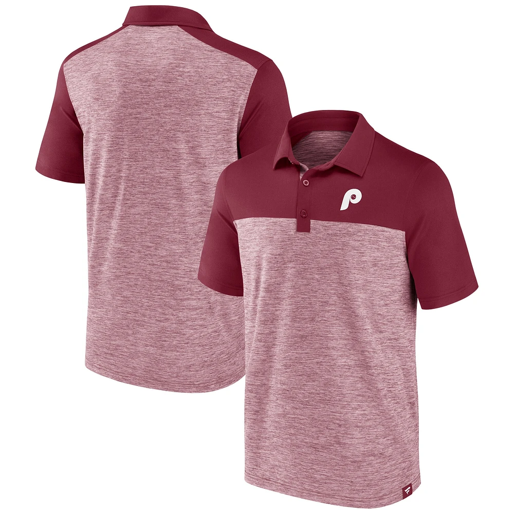 Polo brossé Avid Fan True Classics des Philadelphia Phillies pour hommes Fanatics Bordeaux