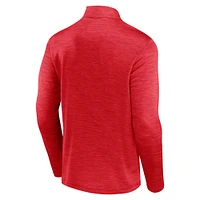 Pull zippé à quart de zip pour homme Fanatics Heather Red Philadelphia Phillies Fundamentals