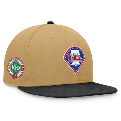 Men's Fanatics Khaki/Black Philadelphia Phillies  Heritage Two-Tone Fitted Hat