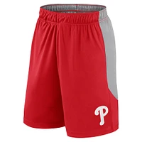 Short Fanatics rouge/gris pour hommes des Phillies de Philadelphie Go Hard