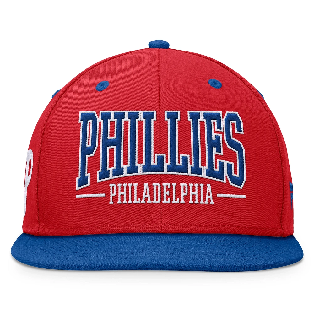 Men's Fanatics Red/Royal Philadelphia Phillies Fundamental Bold Snapback Hat