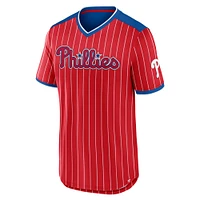 T-shirt à col en V rouge/bleu royal pour homme Fanatics Philadelphia Phillies Walk-Off
