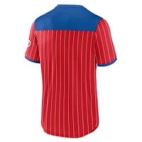 Men's Fanatics  Red/Royal Philadelphia Phillies Walk-Off V-Neck T-Shirt