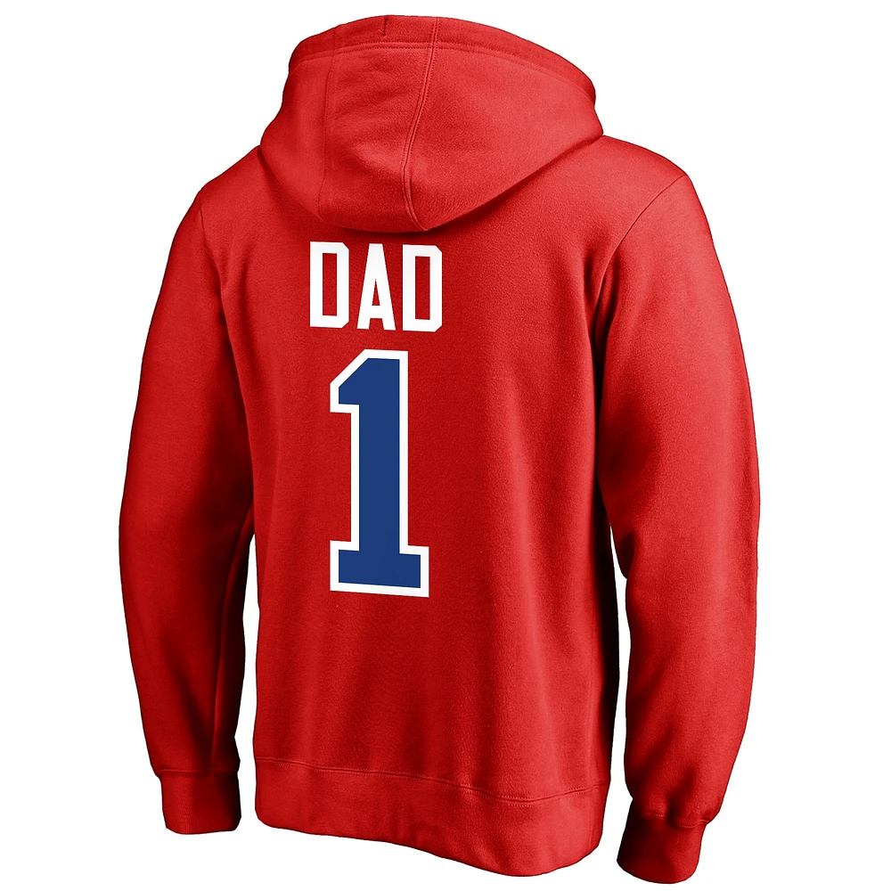 Men's Fanatics Red Philadelphia Phillies 2019 Father's Day #1 Dad Pullover Hoodie