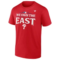 T-shirt rouge fanatiques pour hommes Philadelphia Phillies Champions de la division Est NL 2024 Big & Tall Locker Room