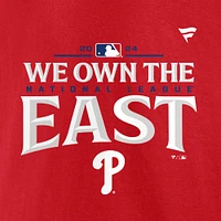 T-shirt rouge fanatiques pour hommes Philadelphia Phillies Champions de la division Est NL 2024 Big & Tall Locker Room