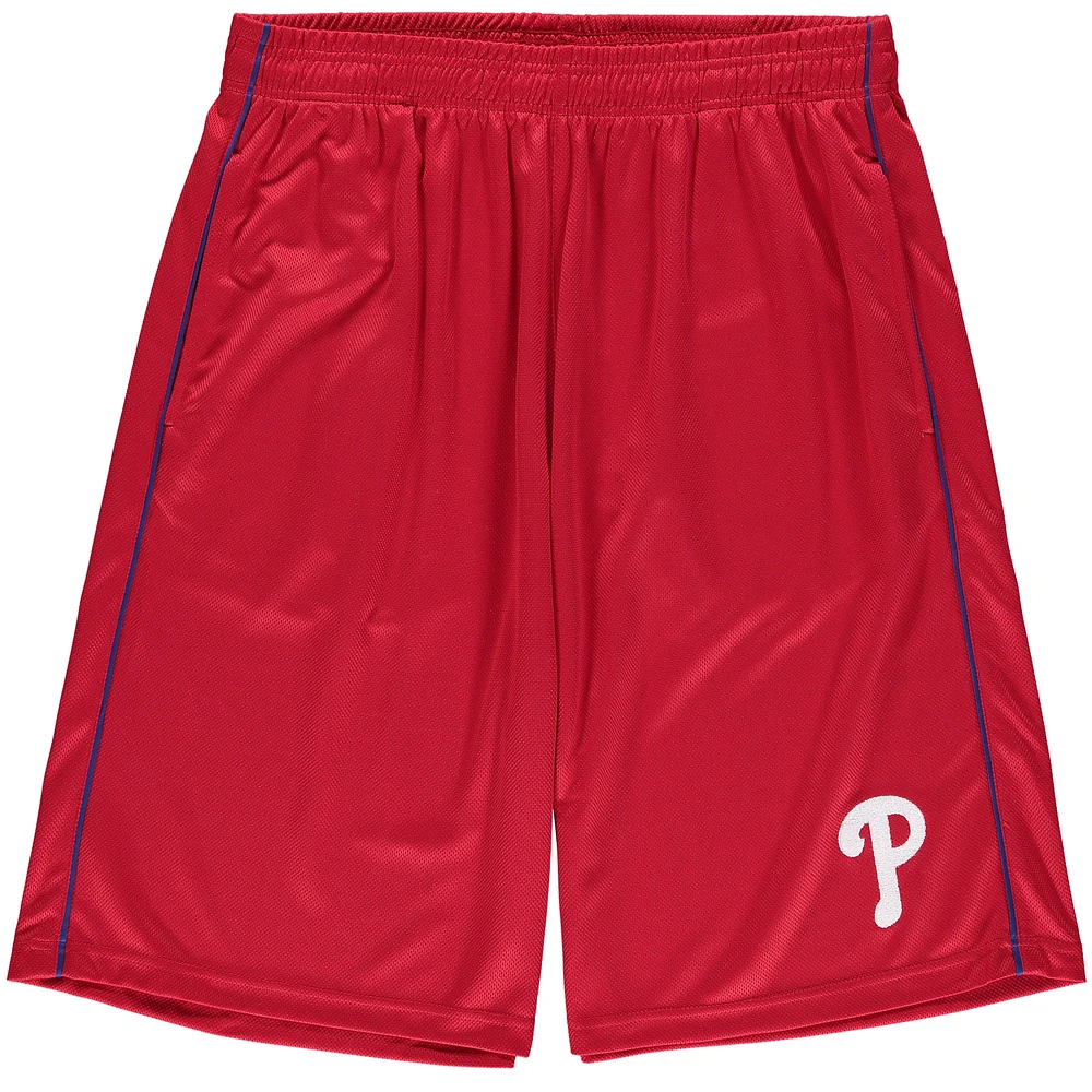 Short en maille grand et rouge Fanatics Phillies de Philadelphie pour hommes