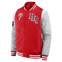 Veste à boutons-pression intégrale Elements Elite des Philadelphia Phillies de Fanatics pour homme, rouge