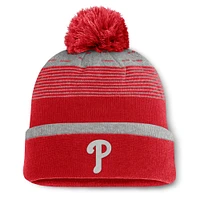 Men's Fanatics  Red Philadelphia Phillies Fundamental Gradient Cuffed Knit Hat with Pom