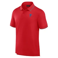 Men's Fanatics Red Philadelphia Phillies Pique Polo Shirt