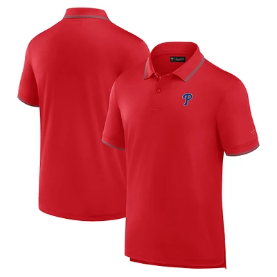 Men's Fanatics Red Philadelphia Phillies Pique Polo Shirt