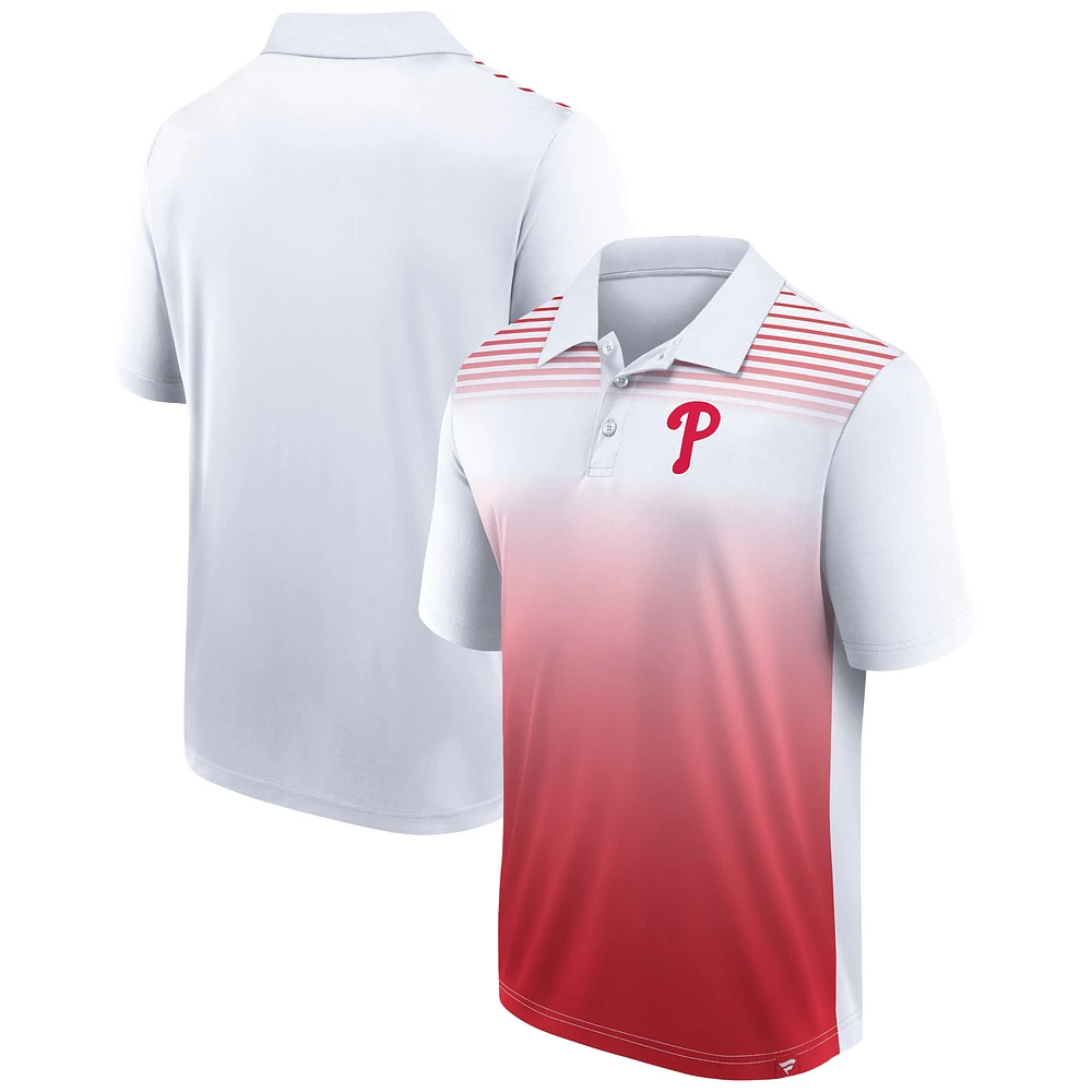 Polo de jeu Fanatics blanc/rouge pour hommes des Phillies Philadelphie Sandlot