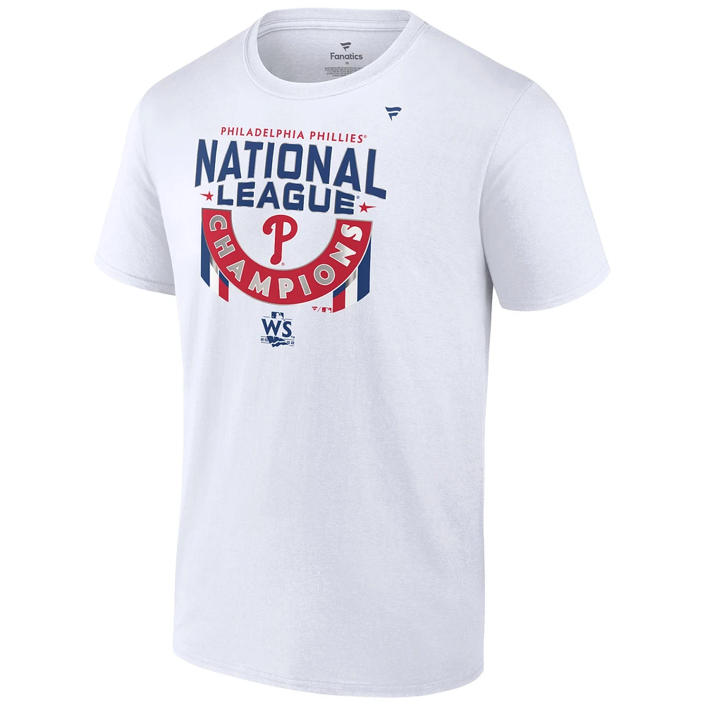 T-shirt blanc Fanatics pour hommes des Phillies de Philadelphie 2022 Champions la Ligue nationale Vestiaire Big & Tall