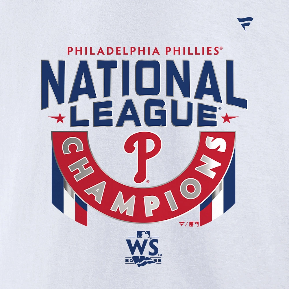 T-shirt blanc Fanatics pour hommes des Phillies de Philadelphie 2022 Champions la Ligue nationale Vestiaire Big & Tall