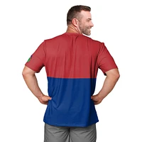 T-shirt FOCO rouge/bleu royal pour homme avec grand logo de la mascotte des Philadelphia Phillies