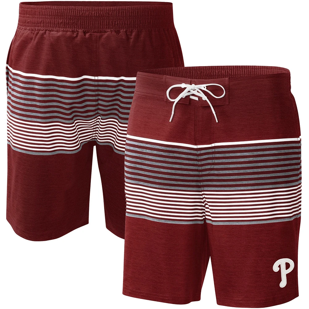 G-III Sports by Carl Banks Short de bain bordeaux Phillies Philadelphie Coastline Volley pour homme