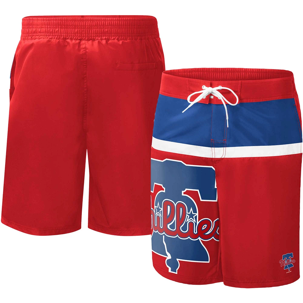 Men's G-III Sports by Carl Banks Red Philadelphia Phillies Sea Wind Swim Shorts