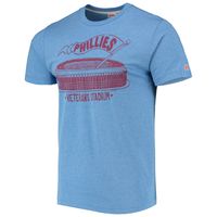 Men's Homage Light Blue Philadelphia Phillies Veterans Stadium Tri-Blend T-Shirt