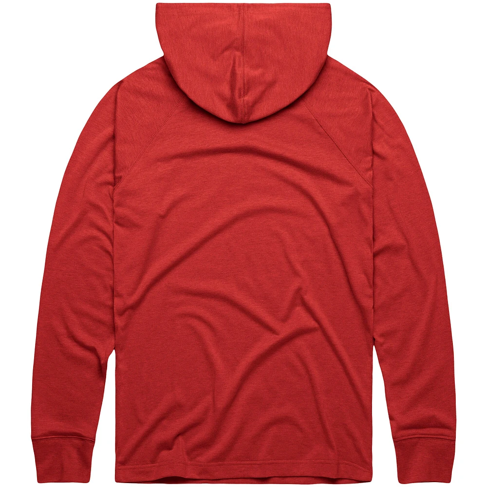 Men's Homage Red Philadelphia Phillies Lightweight Raglan Tri-Blend Pullover Hoodie